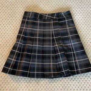 High waist plaid pleated skirt